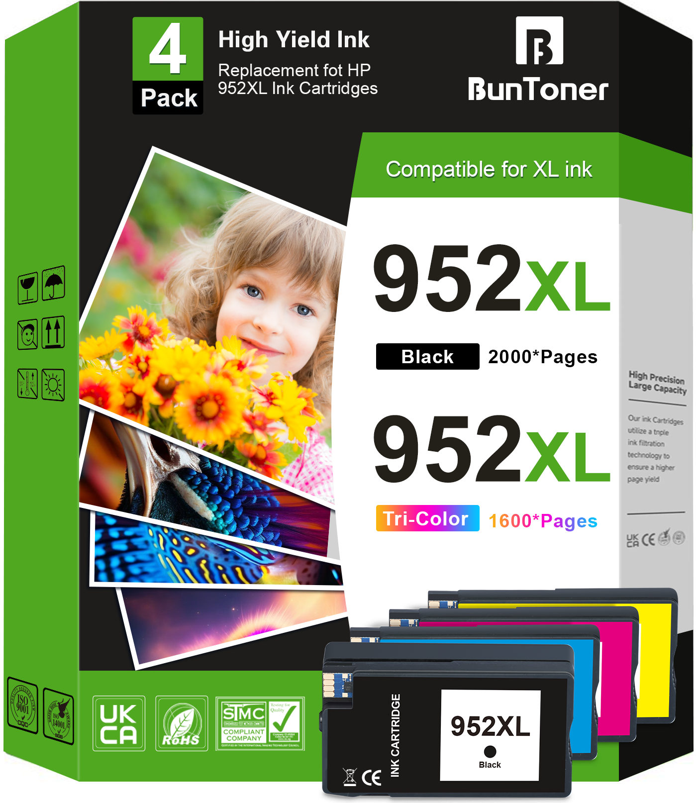 952XL Ink Cartridges Compatible for HP 952XL Ink Cartridges Combo Pack (Black,Cyan, Magenta,Yellow 4-Pack)