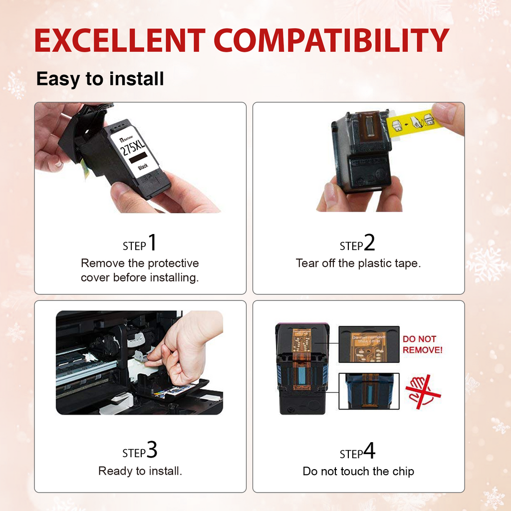 275XL Black Ink Cartridges Compatible for Canon 275 PG-275 Black Ink for Canon Ink 275 XL for Canon Pixma TS3722 TR4722 Printers (1 Black)