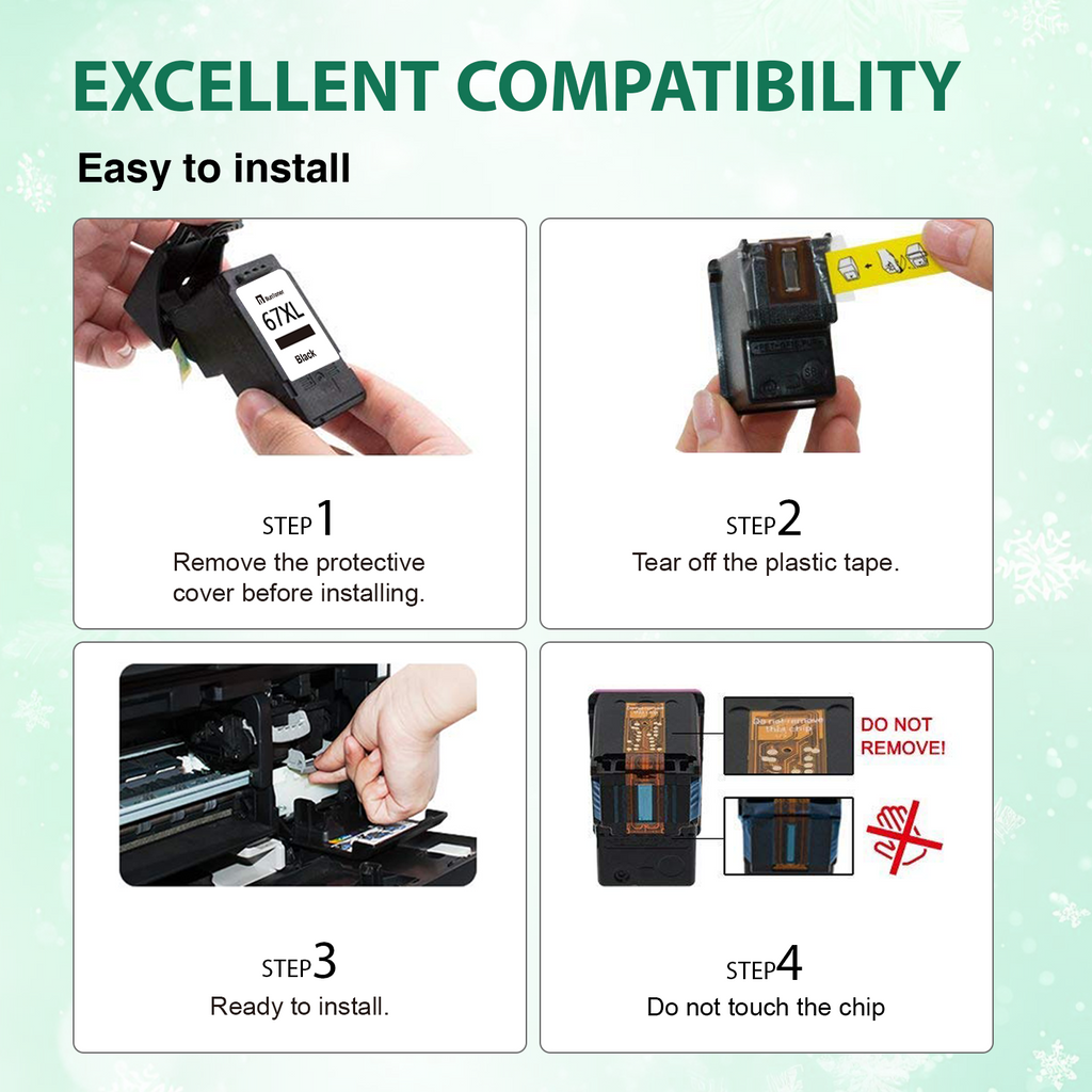 67XL Ink Cartridge Compatible for HP 67 Color Ink Cartridge for Deskjet 2755e 2855e 2742e 2752e 4155e 4255e 6055e 6065e Printer ( 1 Color)