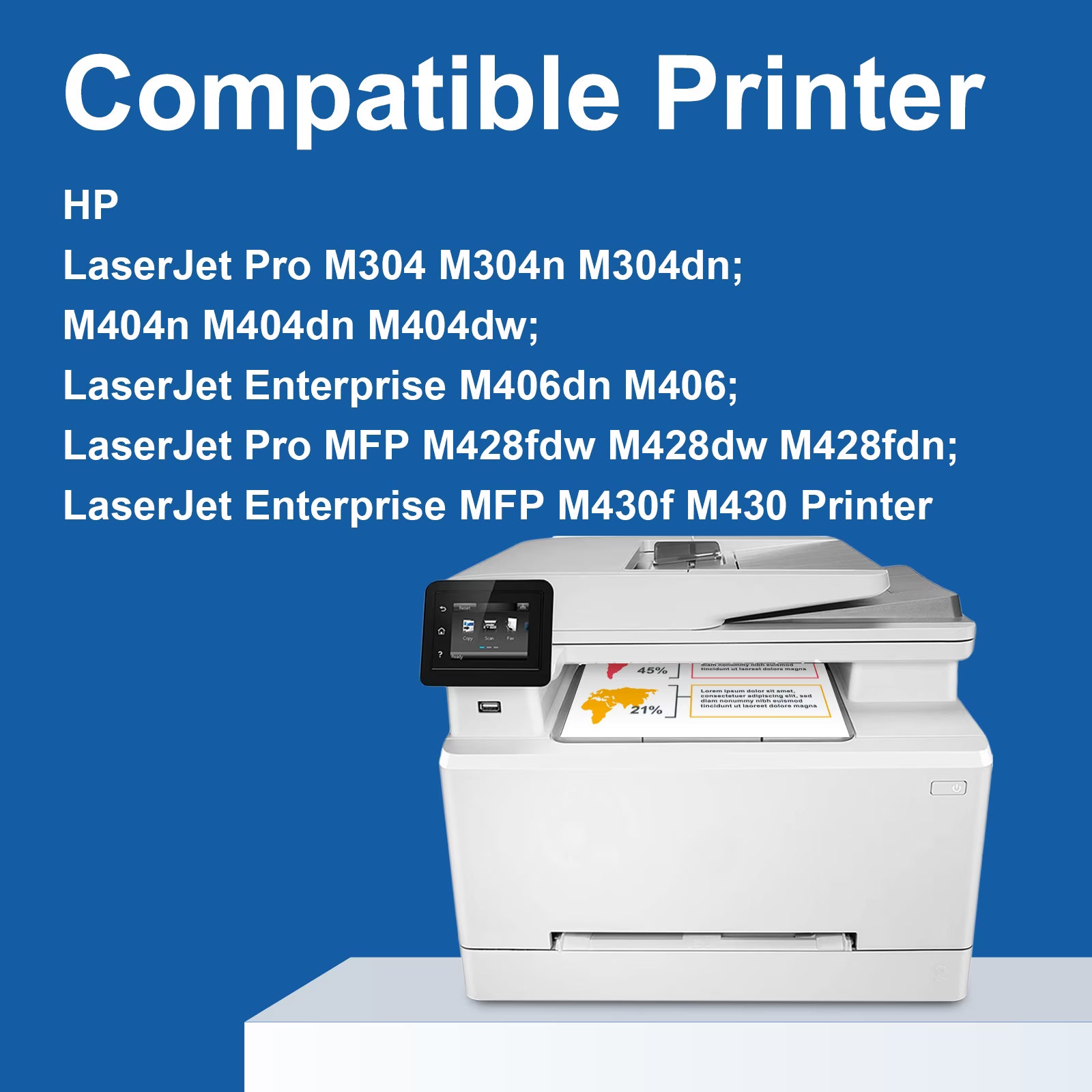 58A Toner Cartridges (With Chip) Compatible for HP 58A 58X CF258A for Laserjet Pro M404dn M404dw M304 MFP M428fdw M428dw Printer (2 Black)