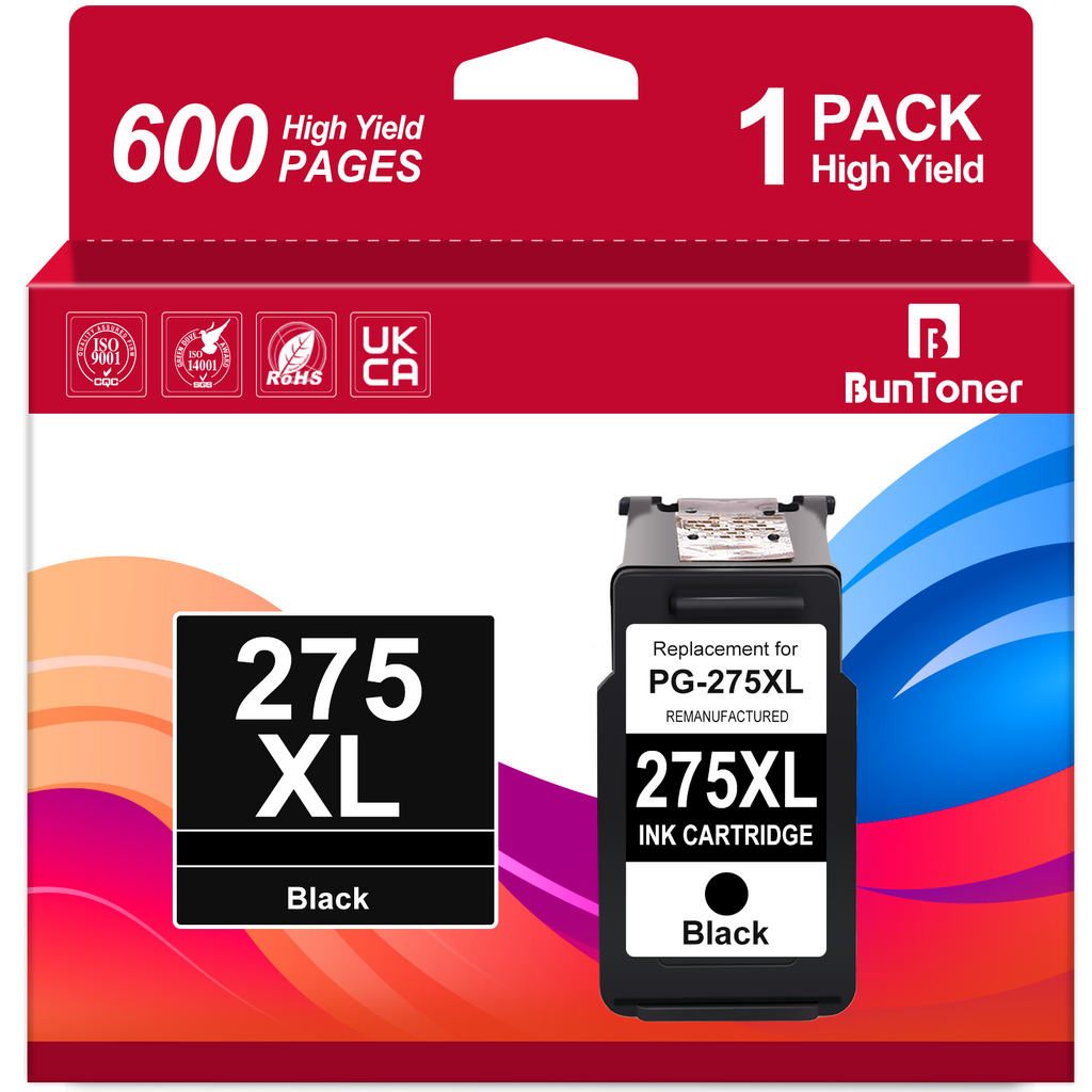 275XL Black Ink Cartridges Compatible for Canon 275 PG-275 Black Ink for Canon Ink 275 XL for Canon Pixma TS3722 TR4722 Printers (1 Black)