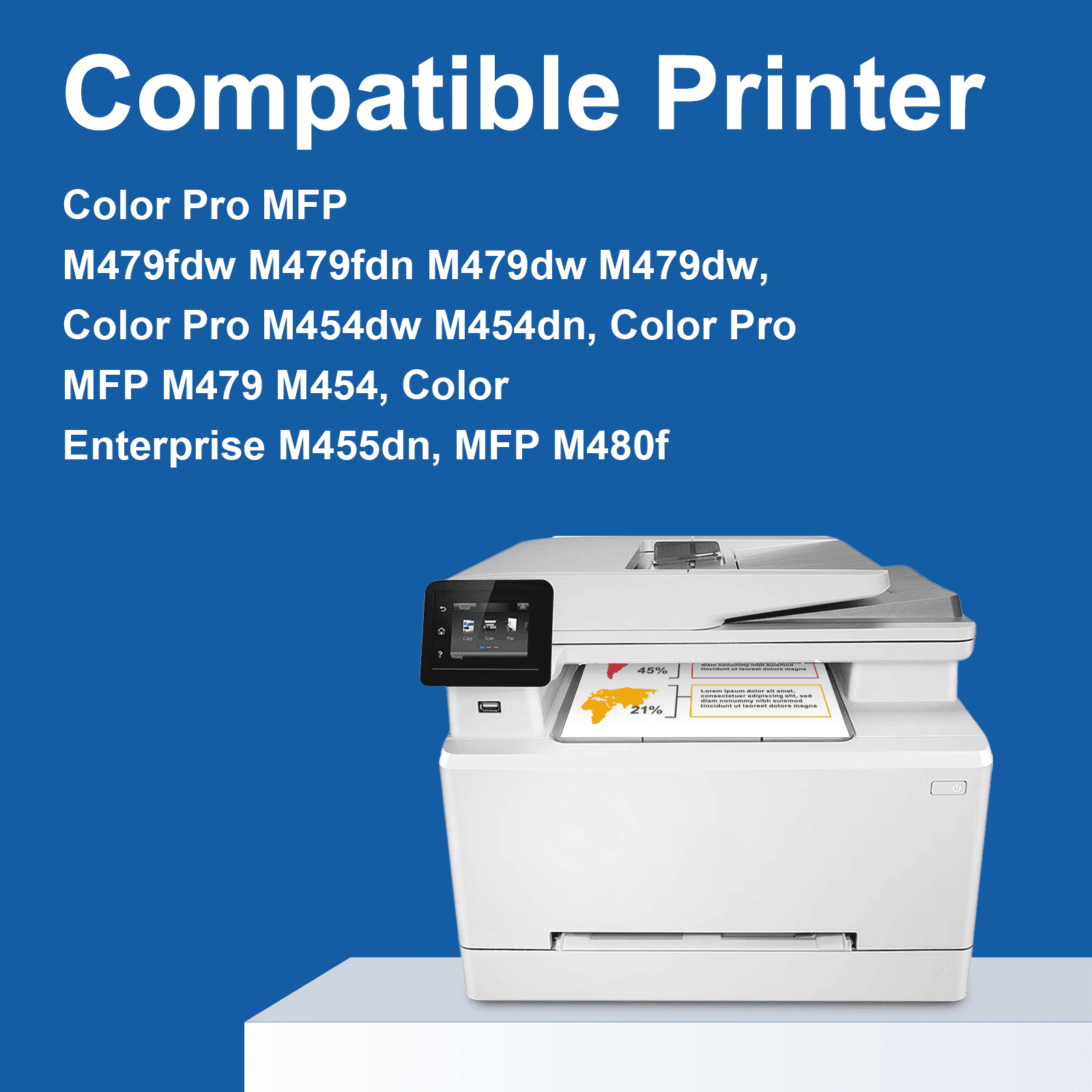 414A Toner Cartridges 4 Pack Compatible for HP 414A 414X W2020A for Color Pro MFP M479fdw M454dw M454dn M479 M454 Printer ( Black)
