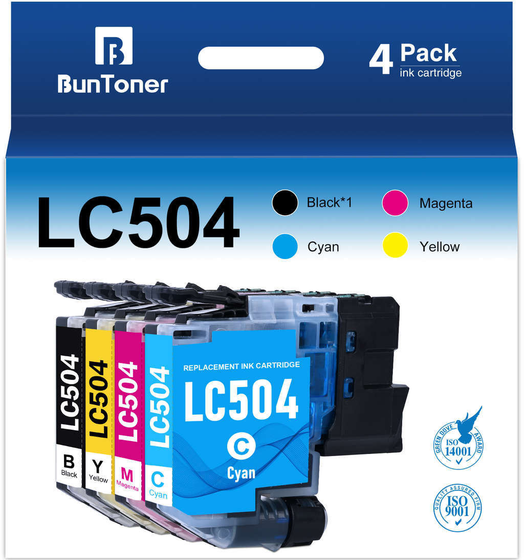 LC504 Ink Cartridges Compatible for Brother LC 504 LC504XL Ink cartridges for Brother MFC-J1355DW, MFC-J1365DW, and MFC-J1367DW Printers （4 Pack）