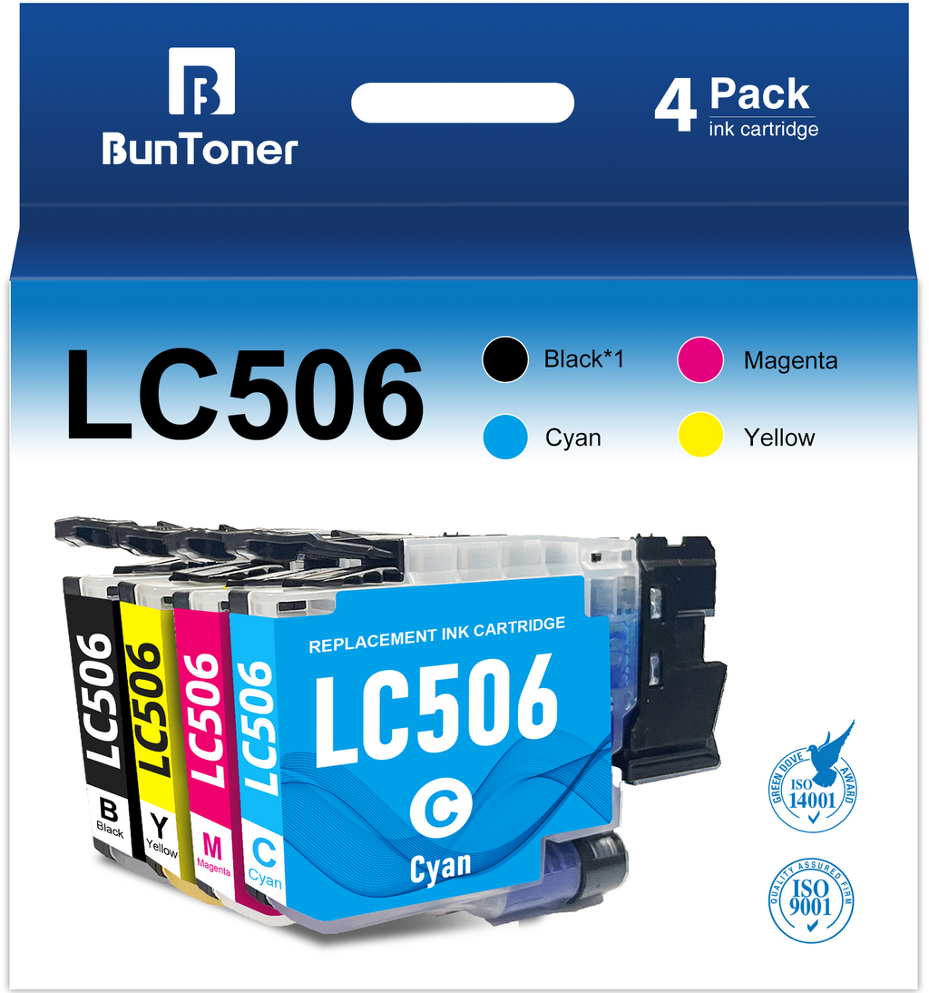 LC506 Ink Cartridges Compatible for Brother LC 506 LC506XL Ink cartridges for MFC-J4355DW/J4555DW/MFC-J4557DW Printer (4 Pack)
