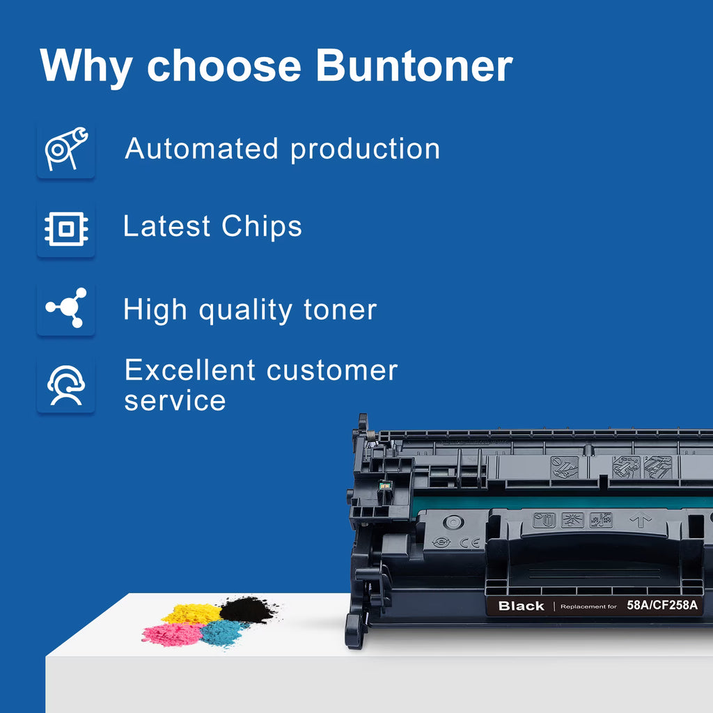 58A Toner Cartridges (With Chip) Compatible for HP 58A 58X CF258A for Laserjet Pro M404dn M404dw M304 MFP M428fdw M428dw Printer (2 Black)