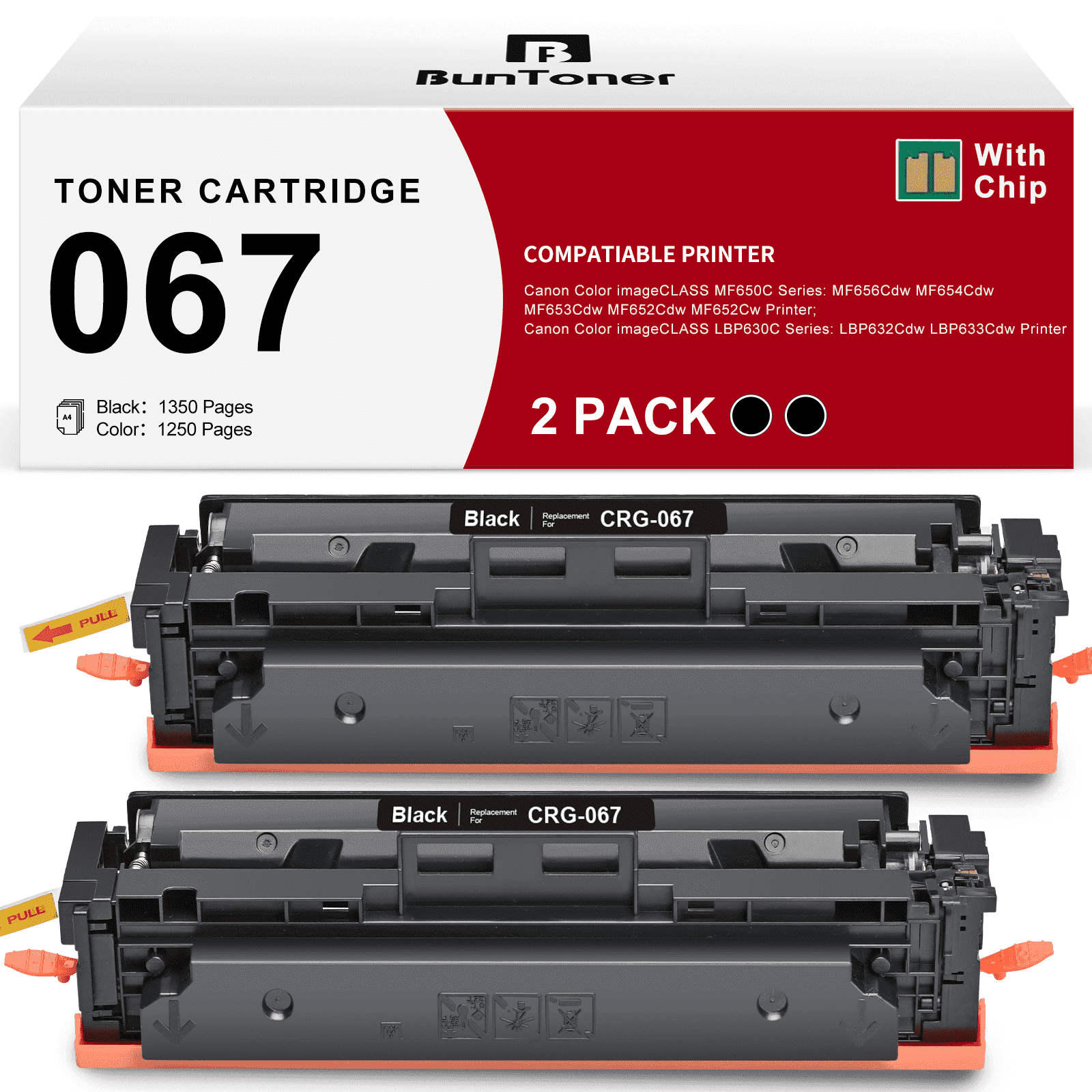 067H Black Toner Cartridge High Capacity Compatible with LBP633Cdw, LBP632Cdw, MF652Cdw, MF653Cdw, MF654Cdw, MF656Cdw