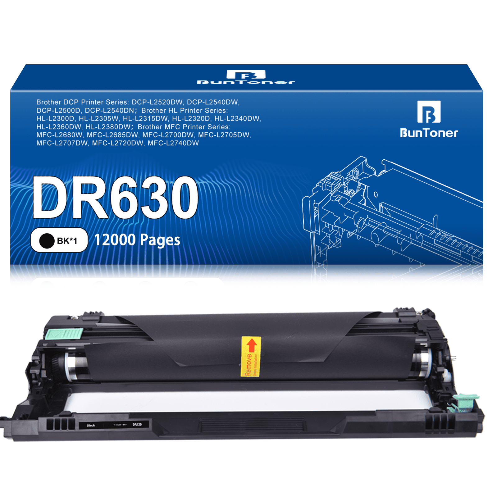 DR630 DR-630 Drum Unit Compatible with Brother DR 630 for Use with DCP-L2520DW DCP-L2540DW HL-L2300D HL-L2305W HL-L2320D HL-L2340DW HL-L2360DW Printer, 1 Pack