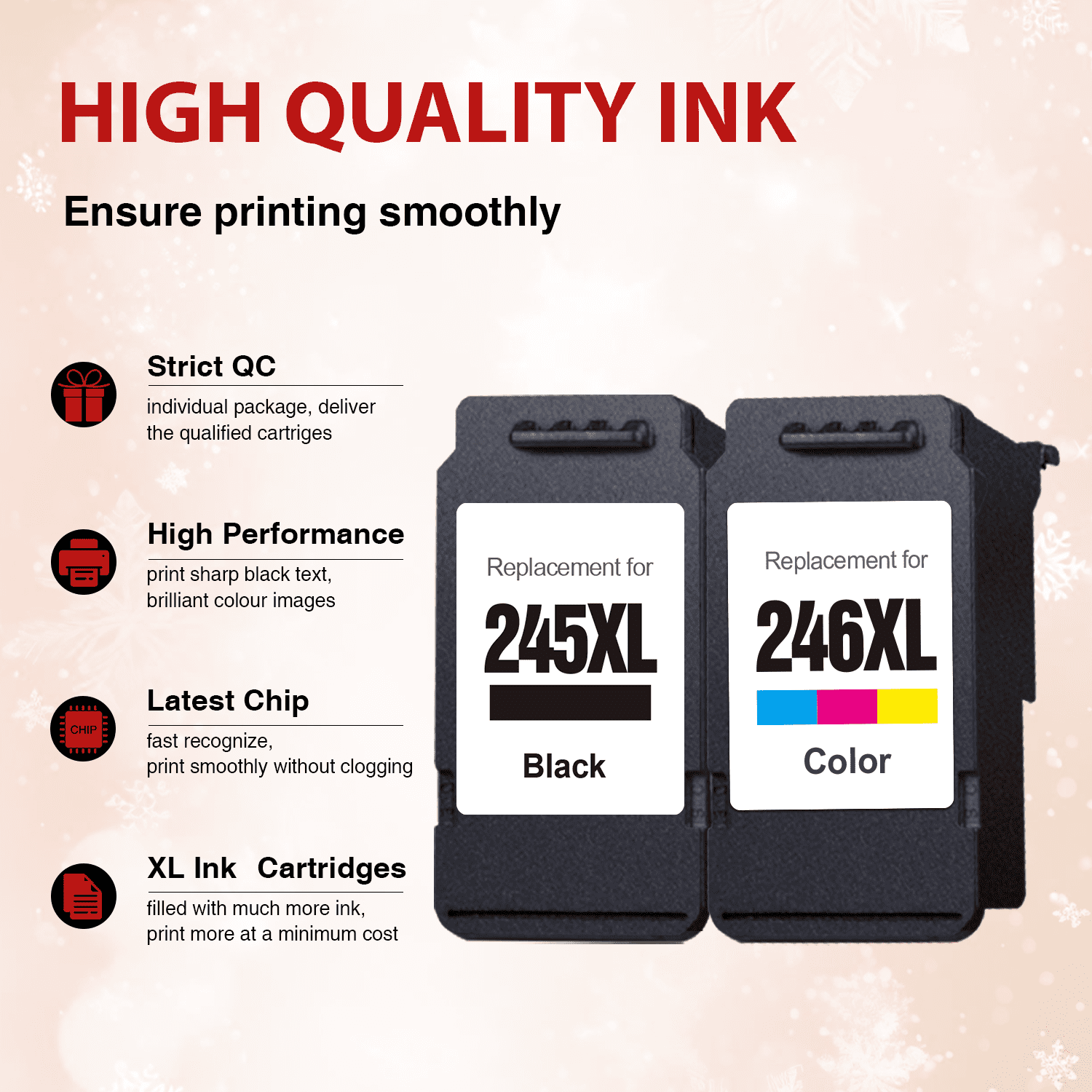 245XL Black Ink Cartridge for Canon 245 PG-245 243 Black Ink Cartridge for Canon Ink 245 243 (1 Black)