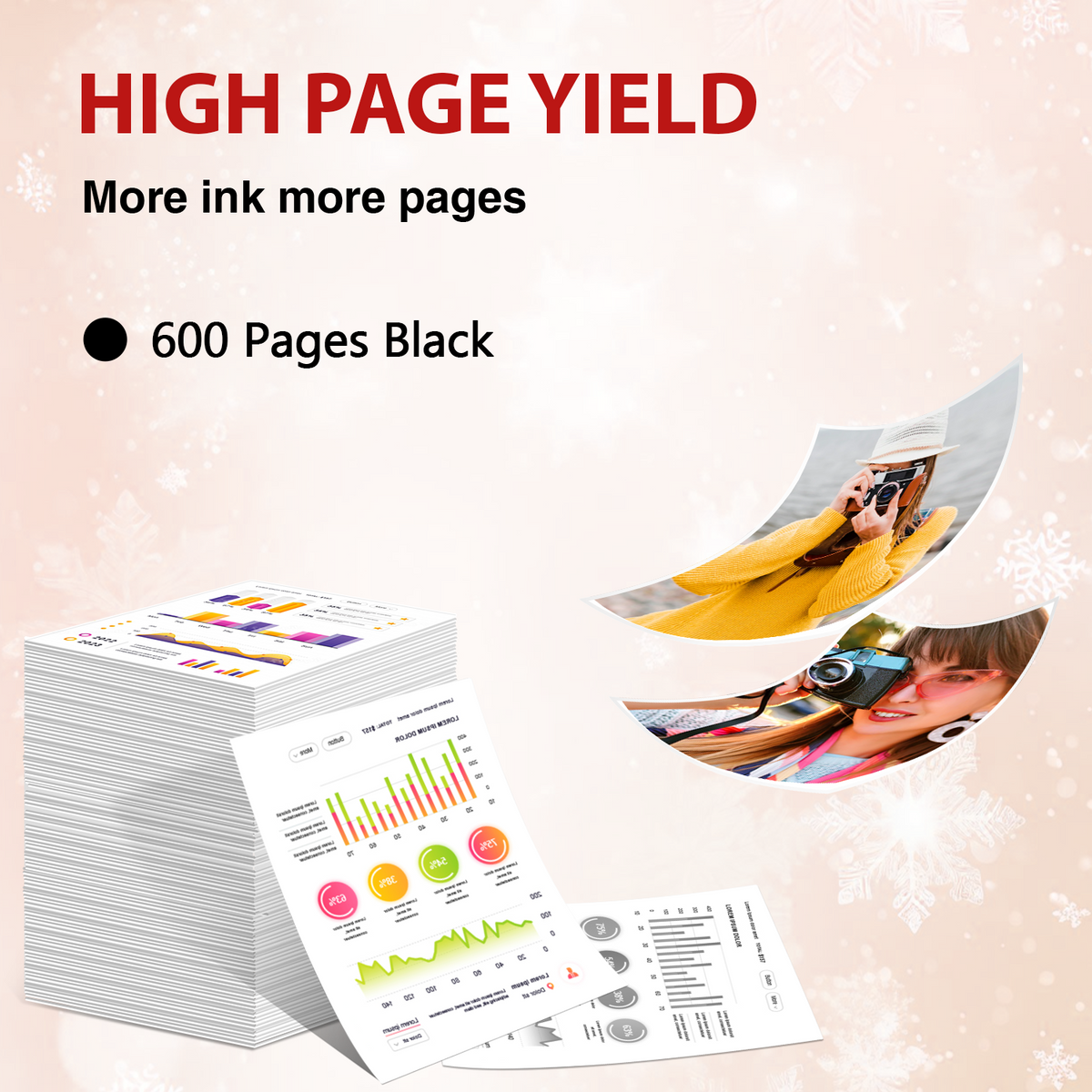 275XL Black Ink Cartridges Compatible for Canon 275 PG-275 Black Ink for Canon Ink 275 XL for Canon Pixma TS3722 TR4722 Printers (1 Black)